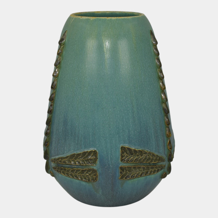 Ephraim Faience Century Studios 2009 Art Pottery Downward Facing Dragonfly Vase