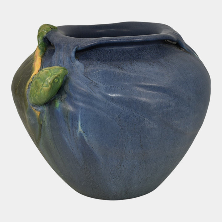 Ephraim Faience 2003 Hand Made Pottery Blue Green Turtle Ceramic Vase 325