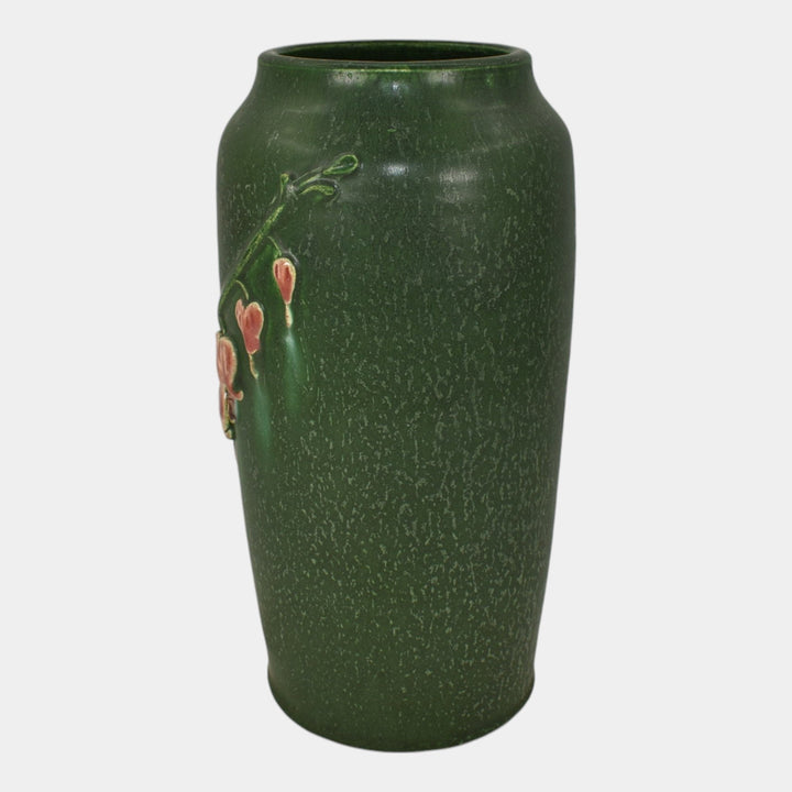 Door Studio Art Pottery Hand Thrown Green Bleeding Heart Ceramic Vase
