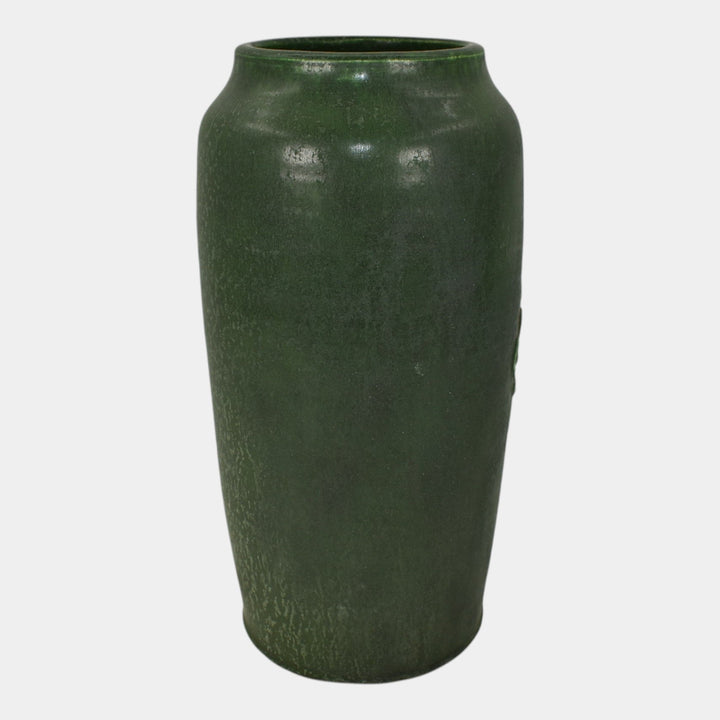 Door Studio Art Pottery Hand Thrown Green Bleeding Heart Ceramic Vase