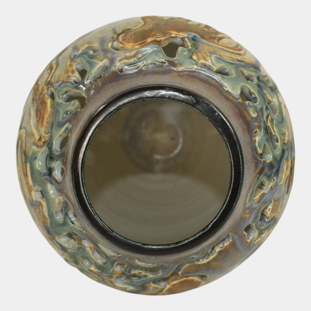 Door Studio Art Pottery Hand Thrown Crystalline Octopus Ceramic Vase Kreigh