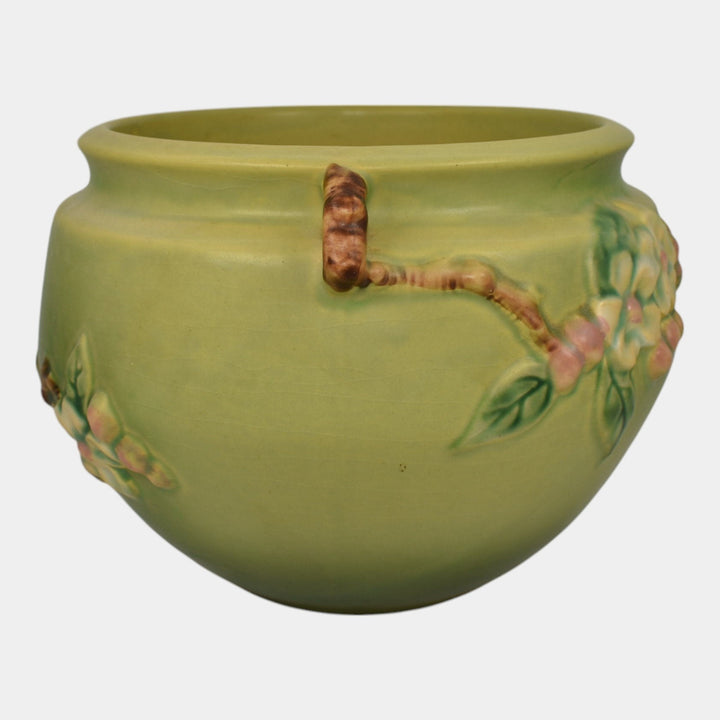 Roseville Apple Blossom Green 1949 Art Pottery Ceramic Jardiniere Planter 301-6