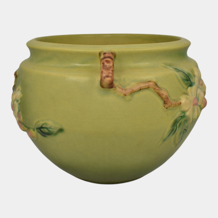Roseville Apple Blossom Green 1949 Art Pottery Ceramic Jardiniere Planter 301-6
