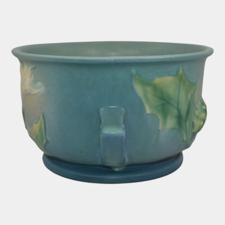 Roseville Thornapple Blue 1937 Vintage Art Deco Pottery Ceramic Planter 262-5
