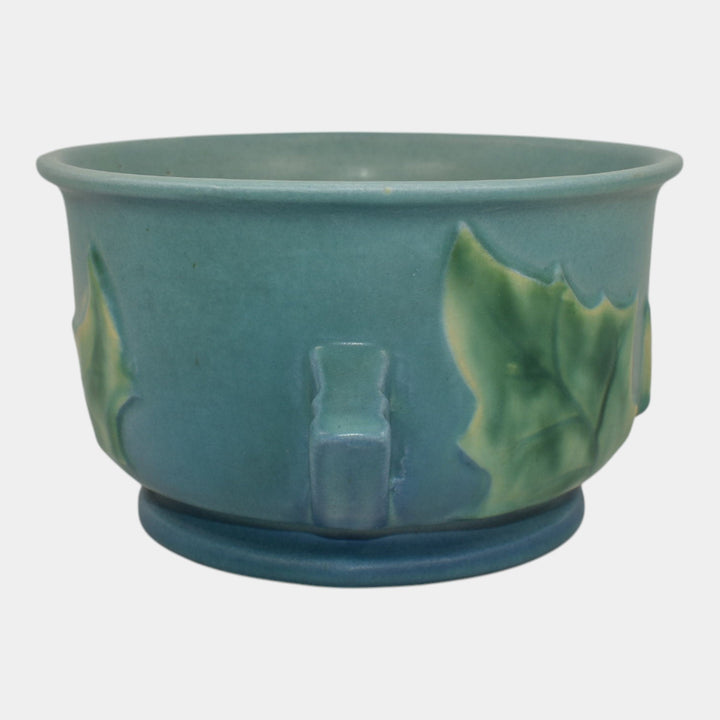 Roseville Thornapple Blue 1937 Vintage Art Deco Pottery Ceramic Planter 262-5