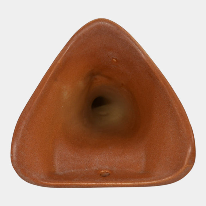 Roseville Columbine Brown 1941 Mid Century Modern Art Pottery Wall Pocket 1290-8 - Just Art Pottery