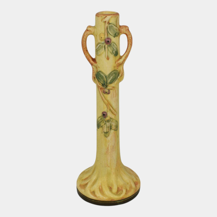 Weller Alvin Woodcraft 1920s Vintage Art Pottery Apple Tree Ceramic Bud Vase