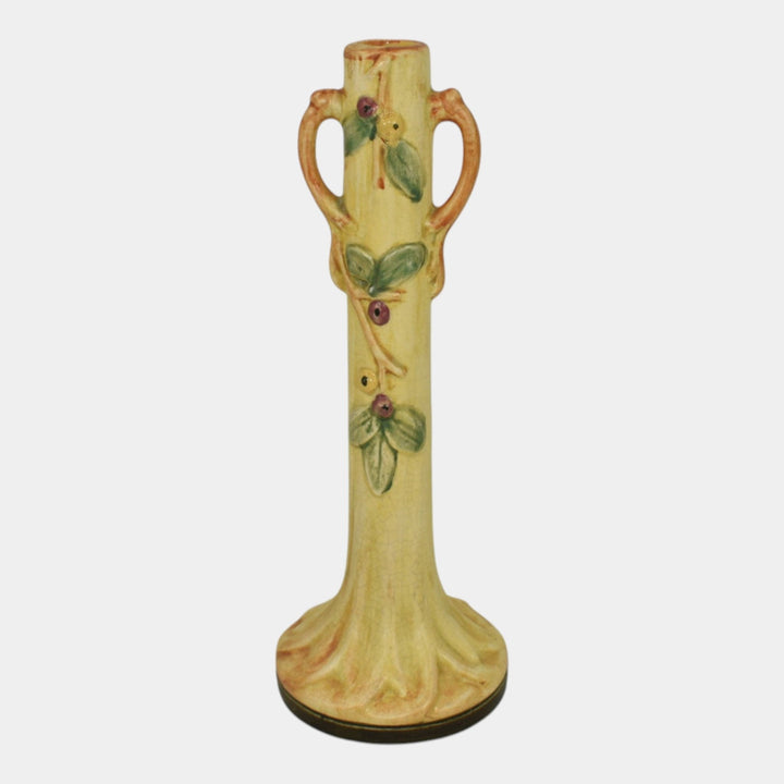 Weller Alvin Woodcraft 1920s Vintage Art Pottery Apple Tree Ceramic Bud Vase