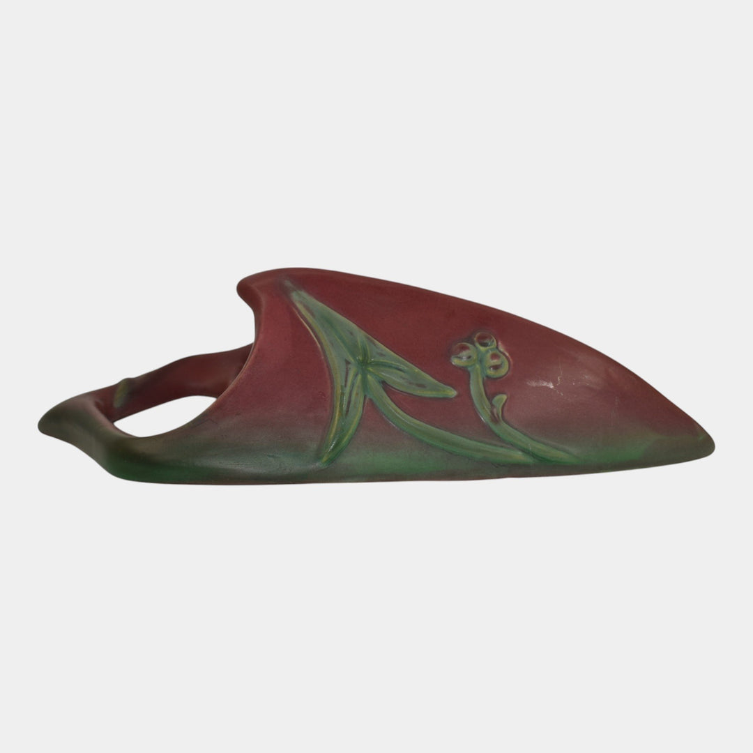 Weller Tutone 1920s Vintage Art Pottery Red Green Wall Pocket - Just Art Pottery
