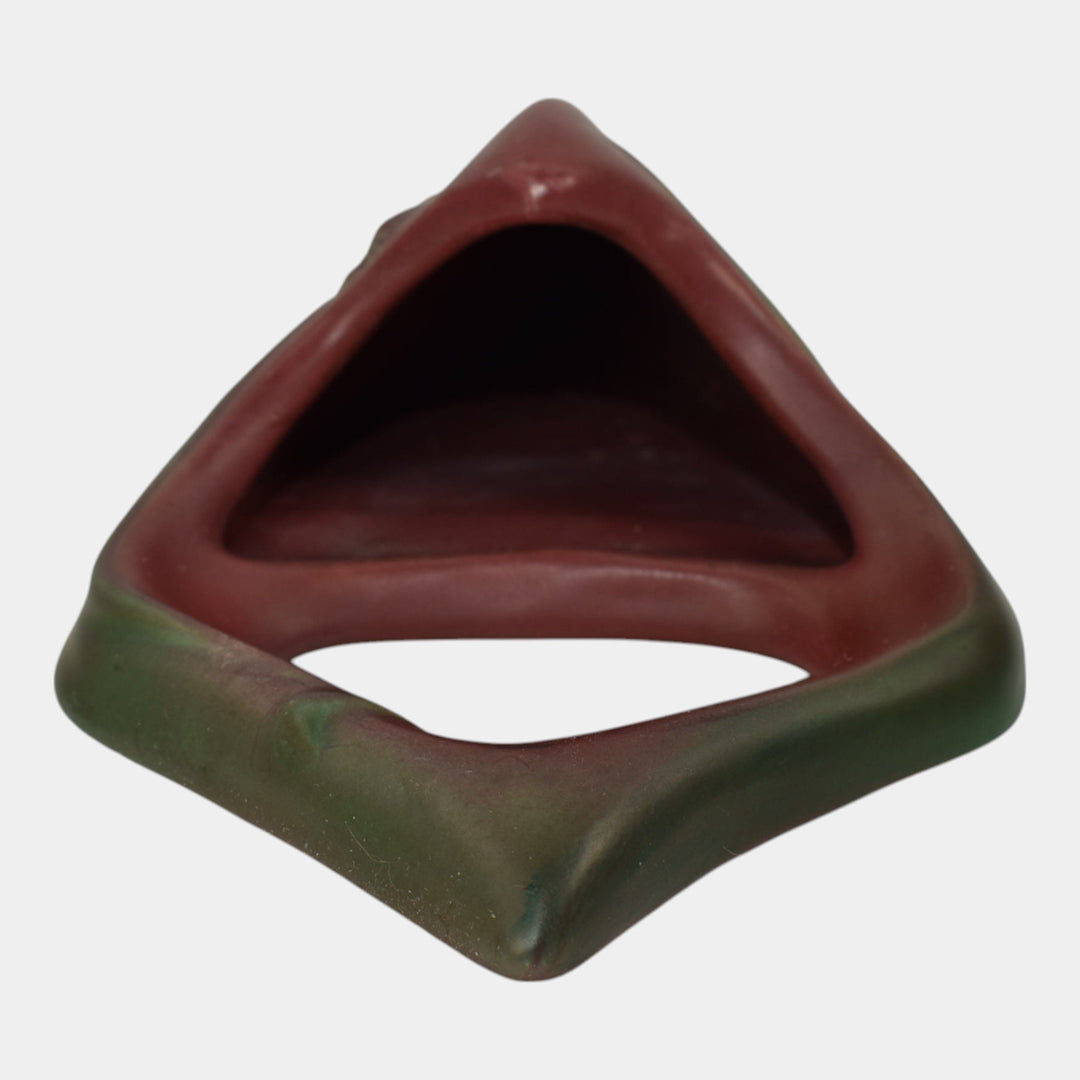 Weller Tutone 1920s Vintage Art Pottery Red Green Wall Pocket - Just Art Pottery