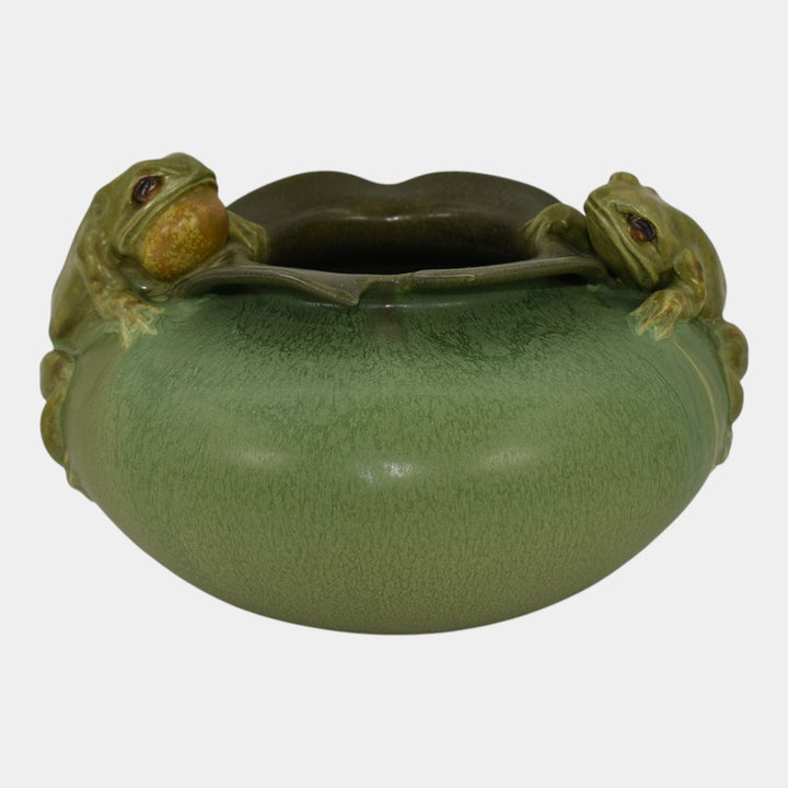 Ephraim Faience 2013 Limited Edition Art Pottery Green Frog Bowl Vase G12