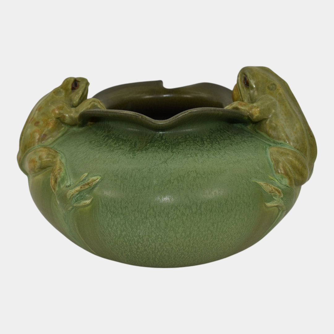 Ephraim Faience 2013 Limited Edition Art Pottery Green Frog Bowl Vase G12