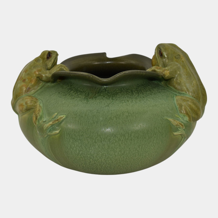 Ephraim Faience 2013 Limited Edition Art Pottery Green Frog Bowl Vase G12