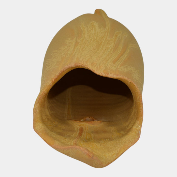 Ephraim Faience 2005 Hand Made Pottery Yellow Leaf Ceramic Wall Pocket 320