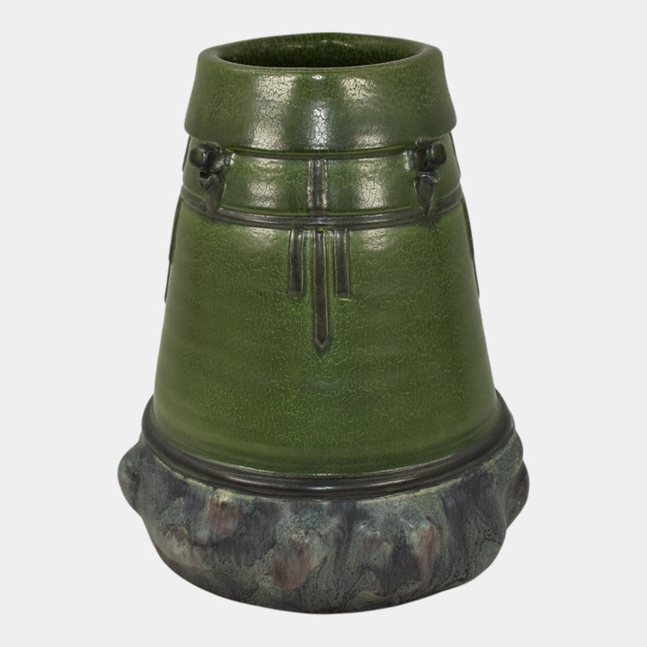 Ephraim Faience 2007 Hand Made Pottery Green Experimental Ceramic Vase