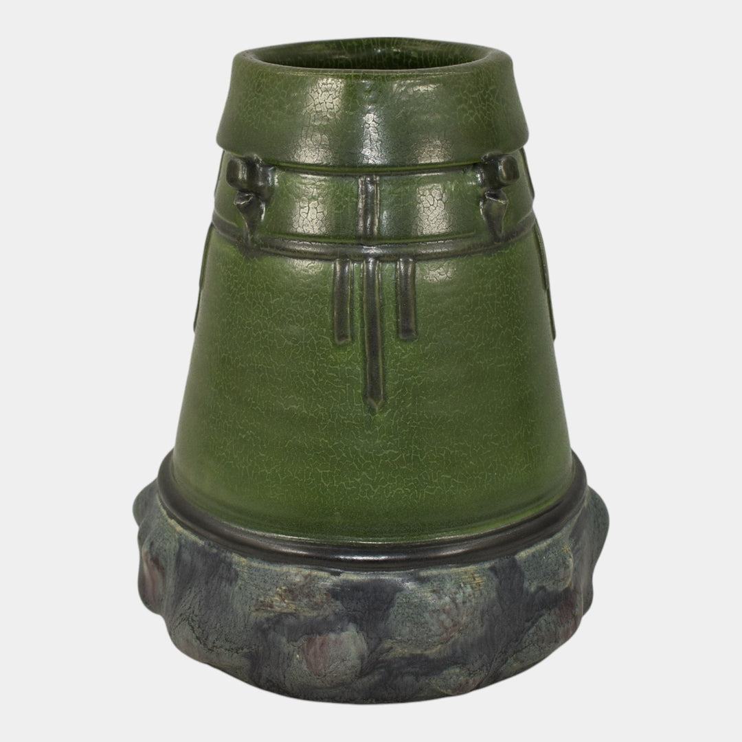 Ephraim Faience 2007 Hand Made Pottery Green Experimental Ceramic Vase