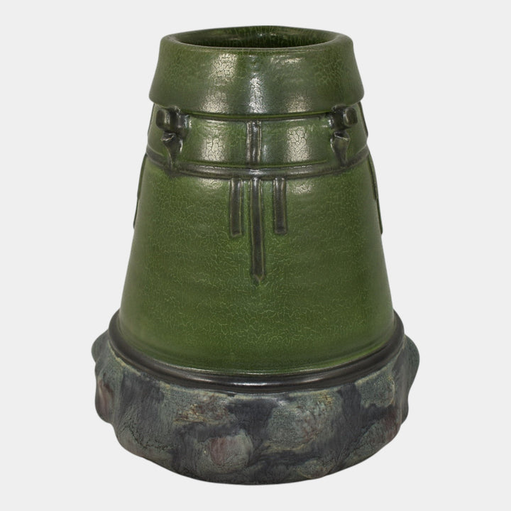 Ephraim Faience 2007 Hand Made Pottery Green Experimental Ceramic Vase