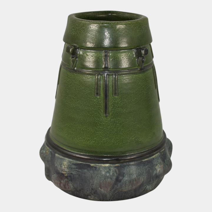 Ephraim Faience 2007 Hand Made Pottery Green Experimental Ceramic Vase
