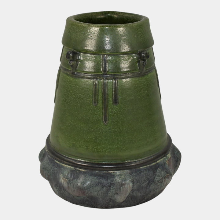 Ephraim Faience 2007 Hand Made Pottery Green Experimental Ceramic Vase