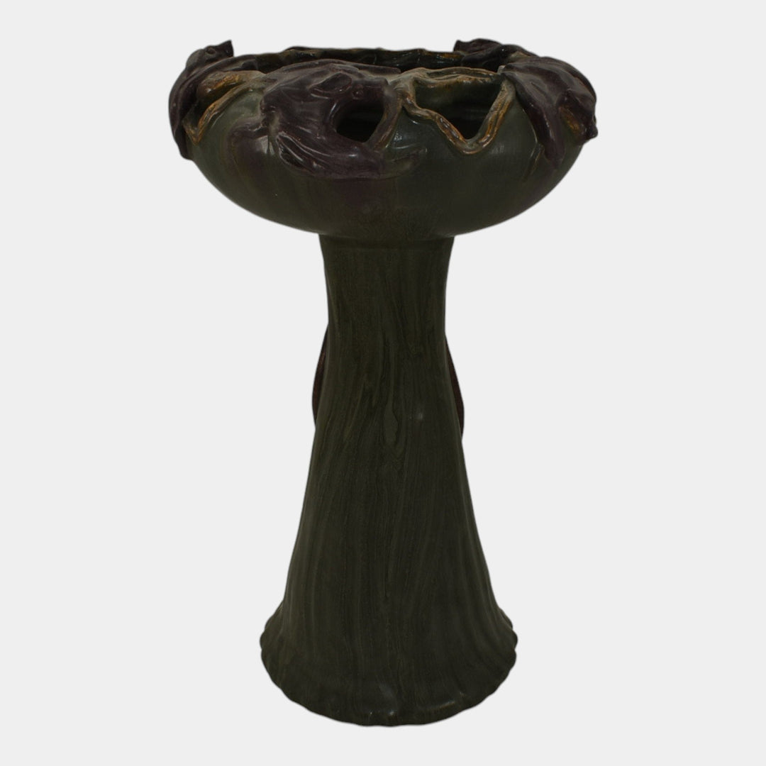 Ephraim Faience 2004 Limited Edition Pottery Green Bat Reticulated Chalice 351