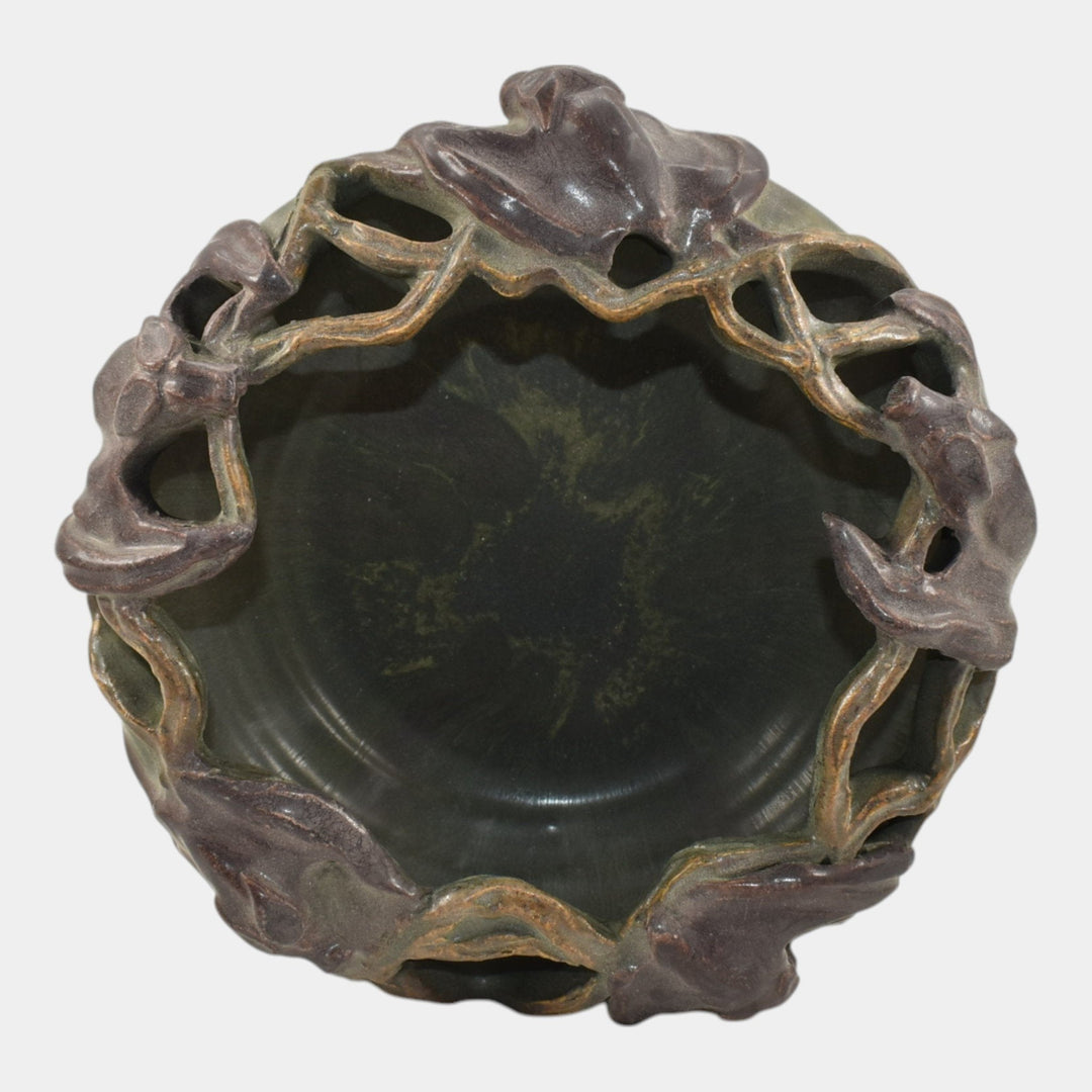 Ephraim Faience 2004 Limited Edition Pottery Green Bat Reticulated Chalice 351