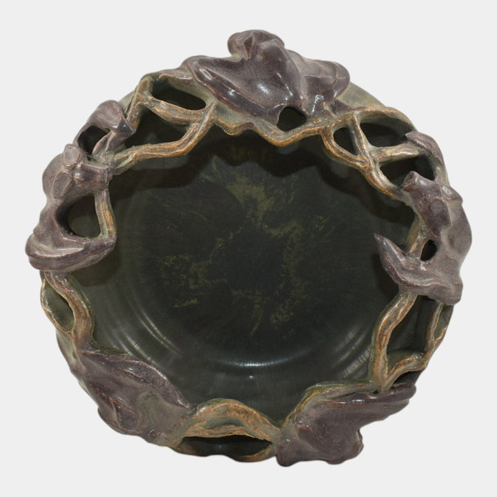 Ephraim Faience 2004 Limited Edition Pottery Green Bat Reticulated Chalice 351