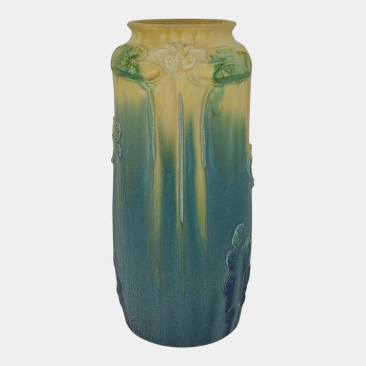 Door Studio Art Pottery Scott Draves Hand Made Blue Fish Ceramic Vase