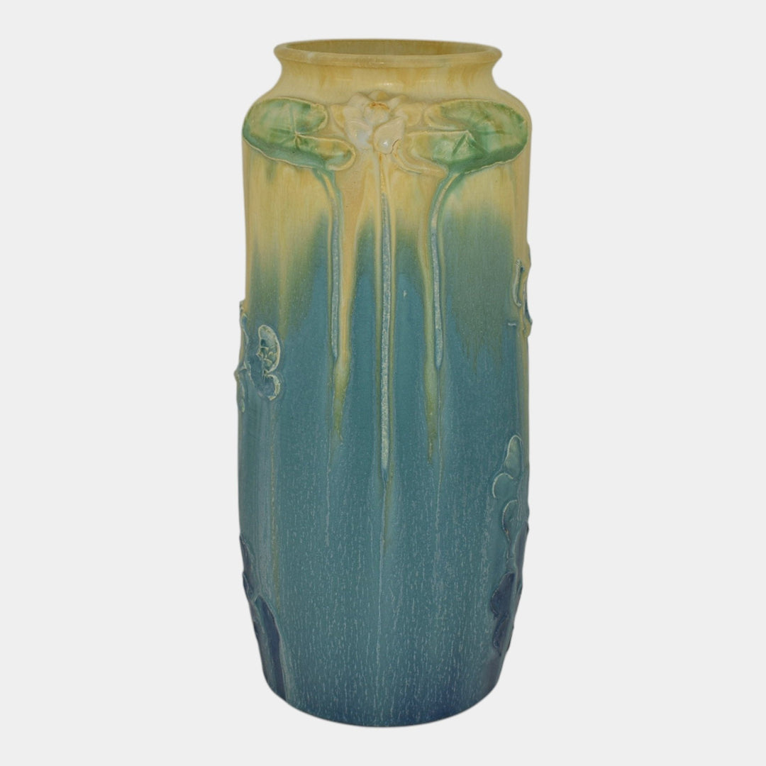 Door Studio Art Pottery Scott Draves Hand Made Blue Fish Ceramic Vase