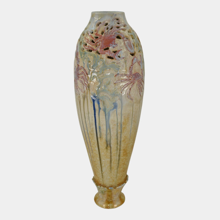 Door Studio Art Pottery Hand Thrown Beach Crystalline Ceramic Vase Kreigh