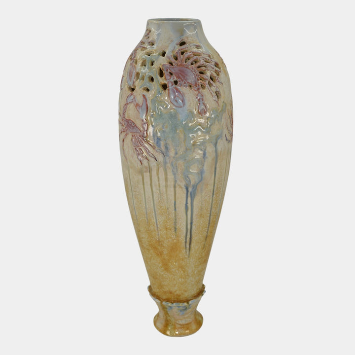 Door Studio Art Pottery Hand Thrown Beach Crystalline Ceramic Vase Kreigh