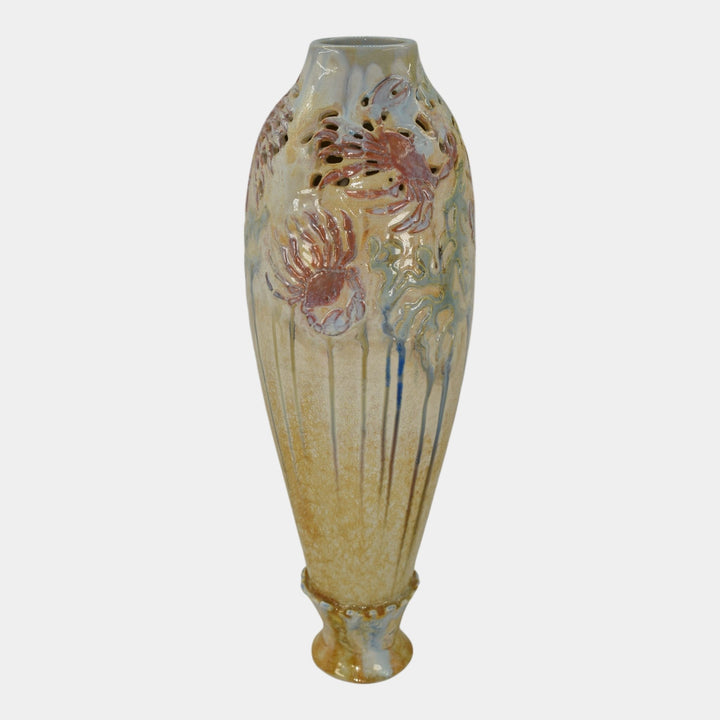 Door Studio Art Pottery Hand Thrown Beach Crystalline Ceramic Vase Kreigh