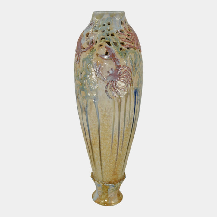 Door Studio Art Pottery Hand Thrown Beach Crystalline Ceramic Vase Kreigh