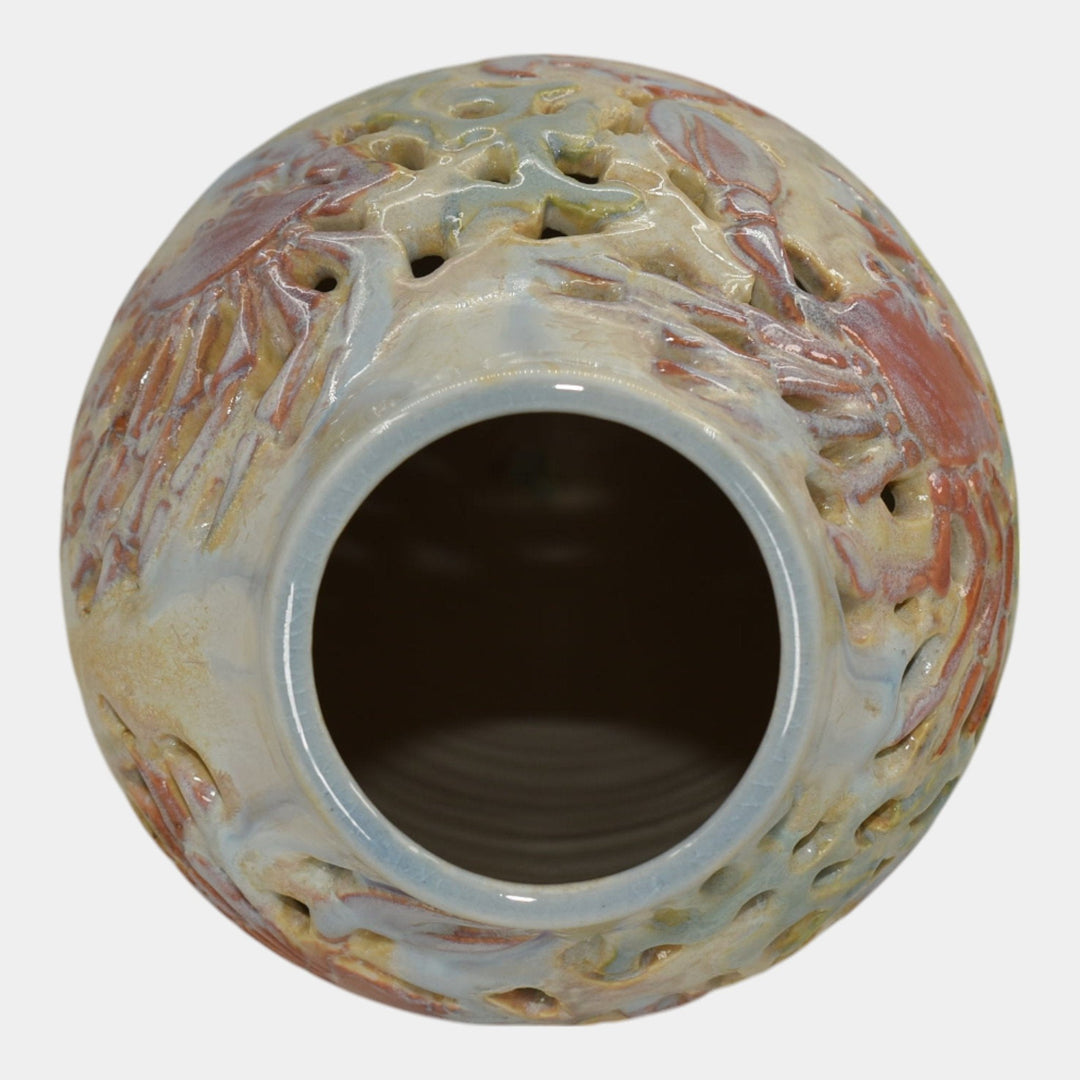 Door Studio Art Pottery Hand Thrown Beach Crystalline Ceramic Vase Kreigh