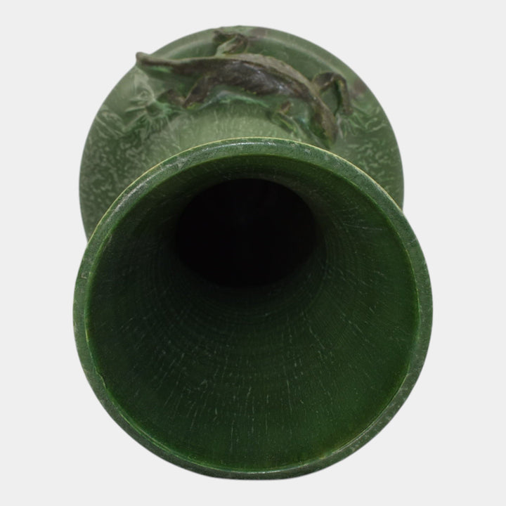 Door Pottery Studio Art Pottery Scott Draves Hand Made Green Lizard Floor Vase - Just Art Pottery