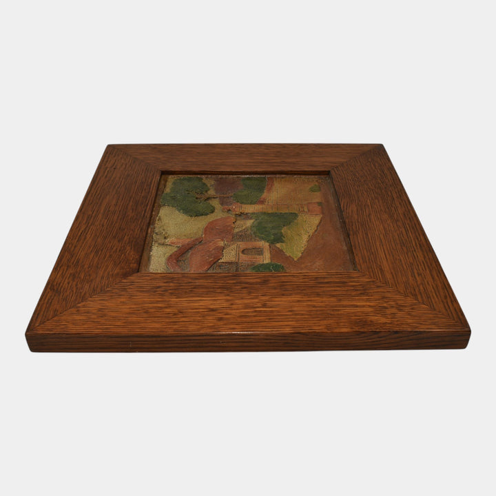 California Art Tile Co Vintage Art Pottery Framed Landscape Scenic Ceramic Tile
