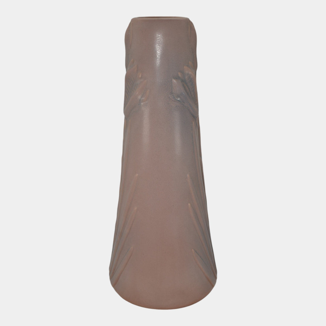 Van Briggle 1980s Art Pottery Pink Yucca Seed Pods and Leaves Vase 157