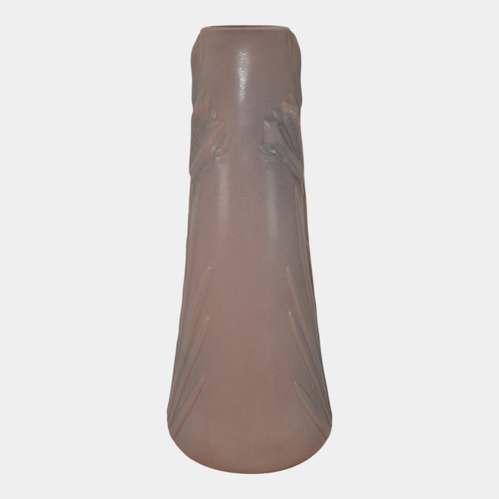 Van Briggle 1980s Art Pottery Pink Yucca Seed Pods and Leaves Vase 157