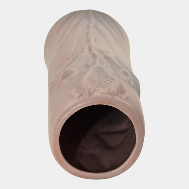 Van Briggle 1980s Art Pottery Pink Yucca Seed Pods and Leaves Vase 157