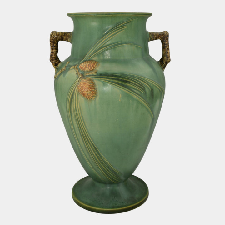 Roseville Pine Cone Green 1935 Vintage Art Pottery Ceramic Vase 713-14