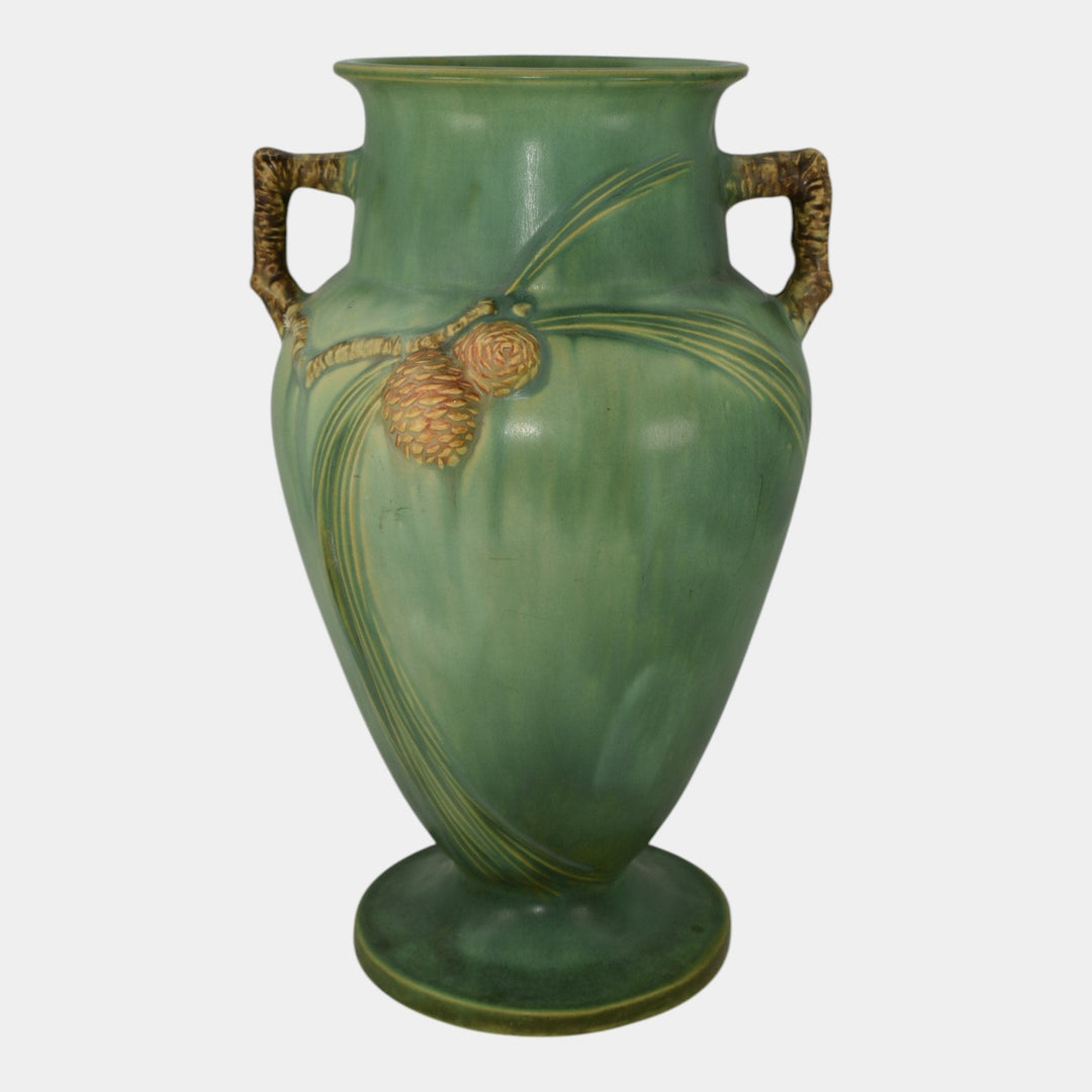 Roseville Pine Cone Green 1935 Vintage Art Pottery Ceramic Vase 713-14