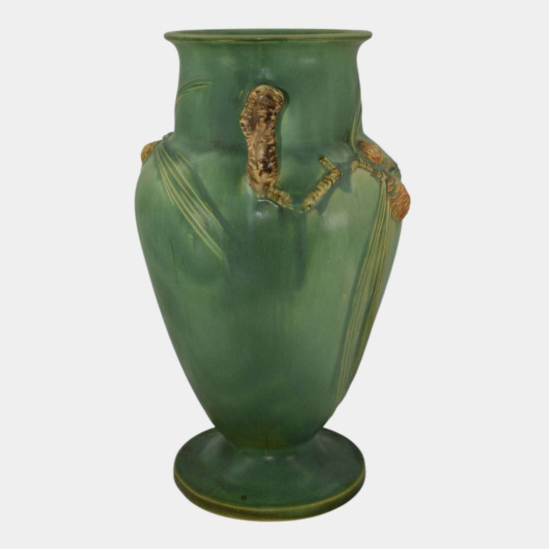 Roseville Pine Cone Green 1935 Vintage Art Pottery Ceramic Vase 713-14