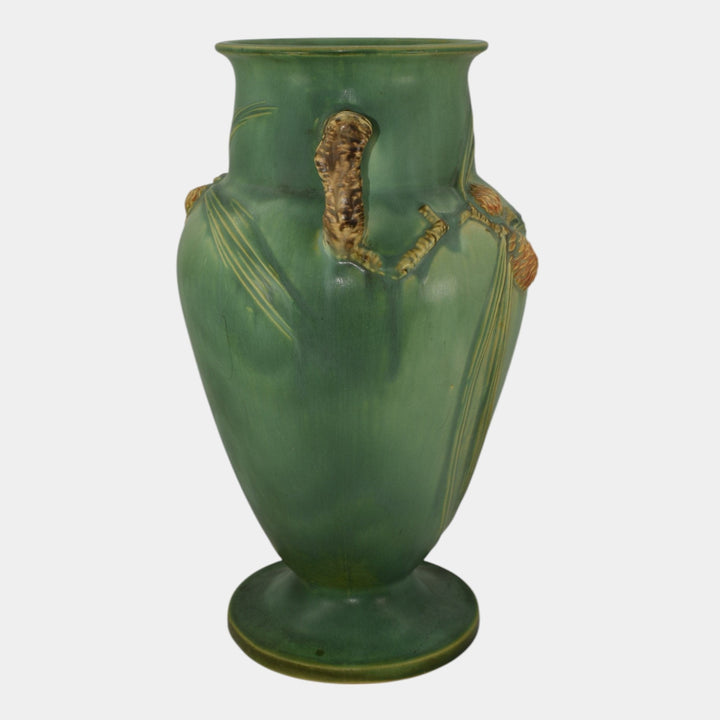 Roseville Pine Cone Green 1935 Vintage Art Pottery Ceramic Vase 713-14