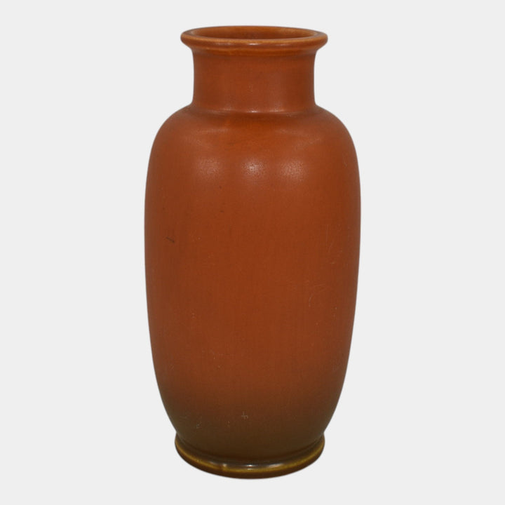 Roseville Rosecraft Burnt Orange 1920s Vintage Art Pottery Ceramic Vase 185-8