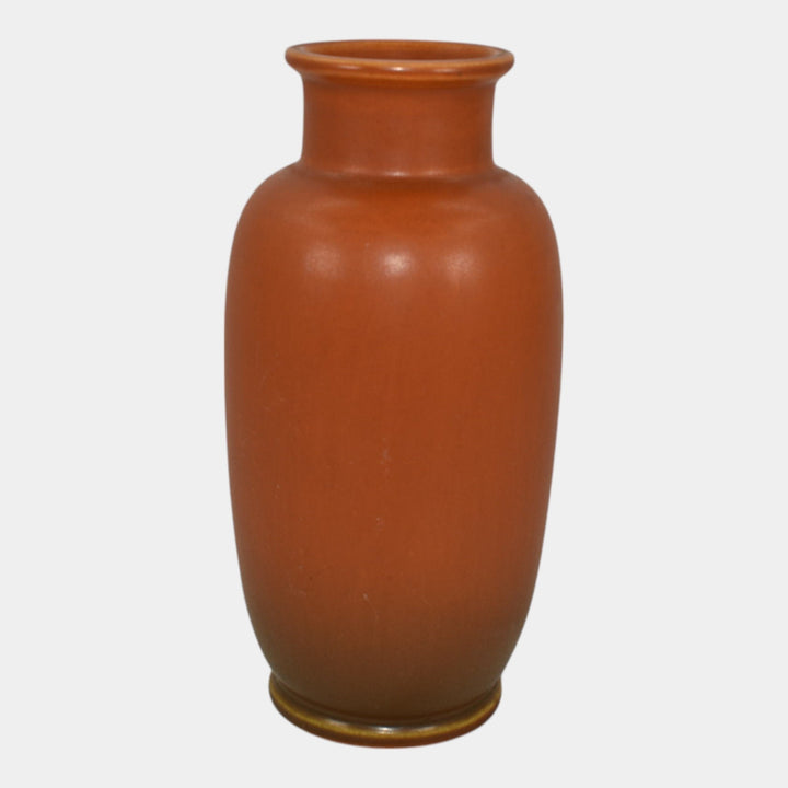 Roseville Rosecraft Burnt Orange 1920s Vintage Art Pottery Ceramic Vase 185-8