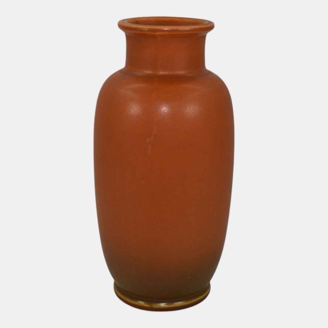 Roseville Rosecraft Burnt Orange 1920s Vintage Art Pottery Ceramic Vase 185-8