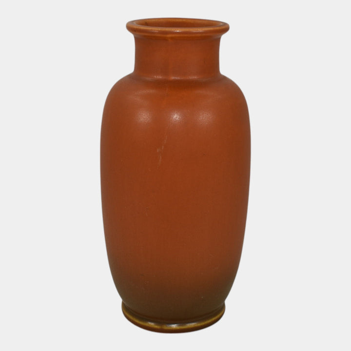 Roseville Rosecraft Burnt Orange 1920s Vintage Art Pottery Ceramic Vase 185-8