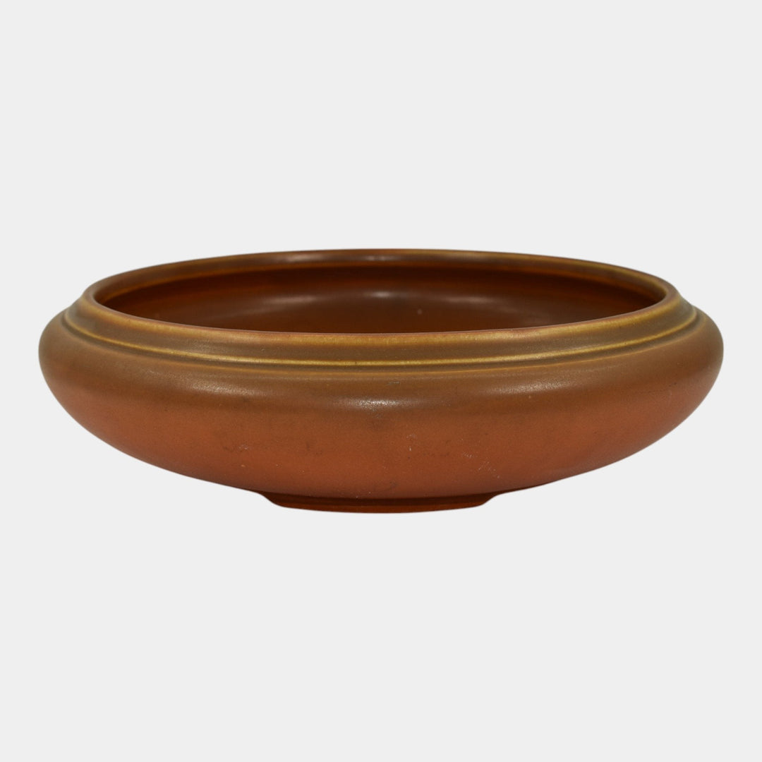 Roseville Rosecraft Burnt Orange 1920 Vintage Pottery Large Ceramic Bowl 124-8