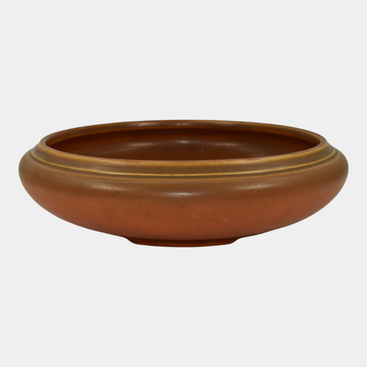 Roseville Rosecraft Burnt Orange 1920 Vintage Pottery Large Ceramic Bowl 124-8