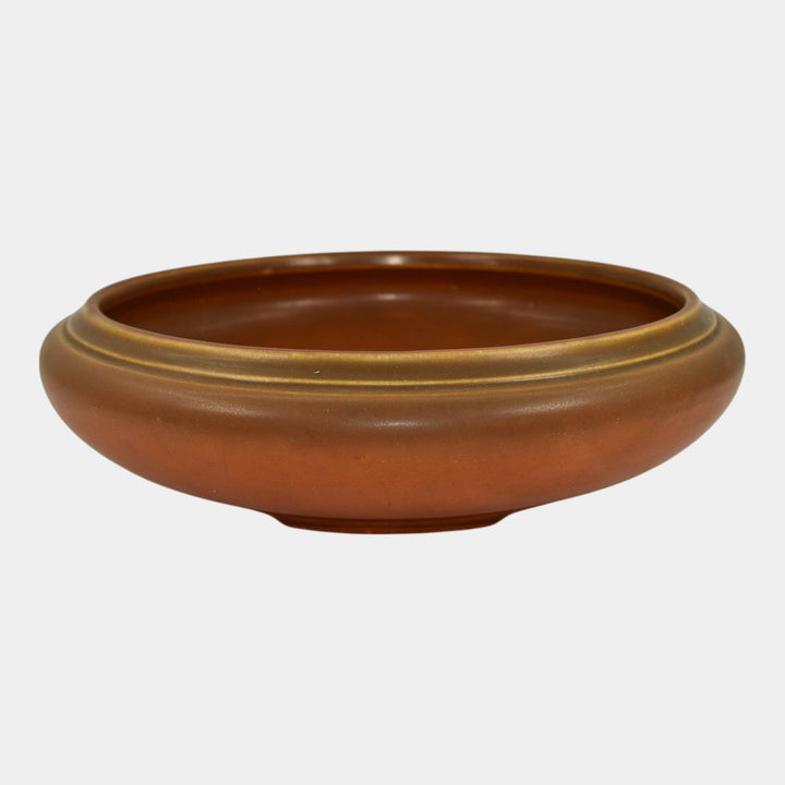 Roseville Rosecraft Burnt Orange 1920 Vintage Pottery Large Ceramic Bowl 124-8