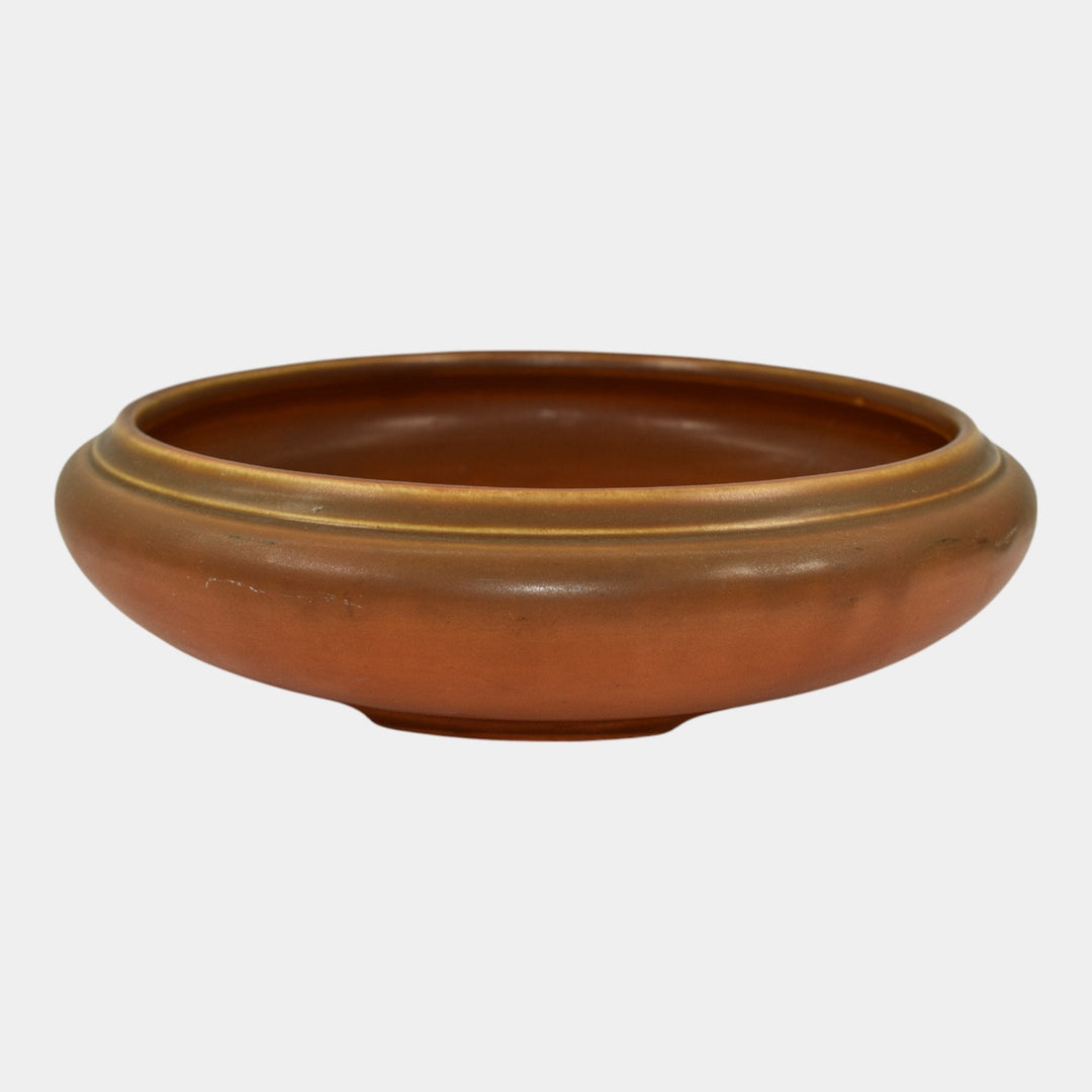 Roseville Rosecraft Burnt Orange 1920 Vintage Pottery Large Ceramic Bowl 124-8
